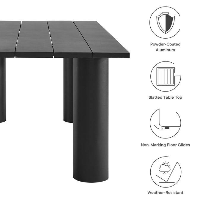 Nautica 7-Piece Rectangular Outdoor Patio Aluminum Dining Table and Chairs Set by Modway