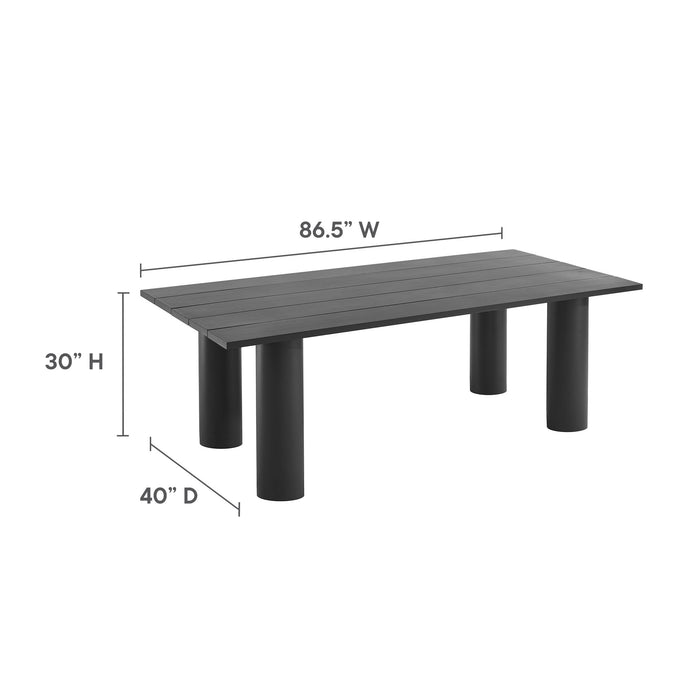 Nautica 7-Piece Rectangular Outdoor Patio Aluminum Dining Table and Chairs Set by Modway