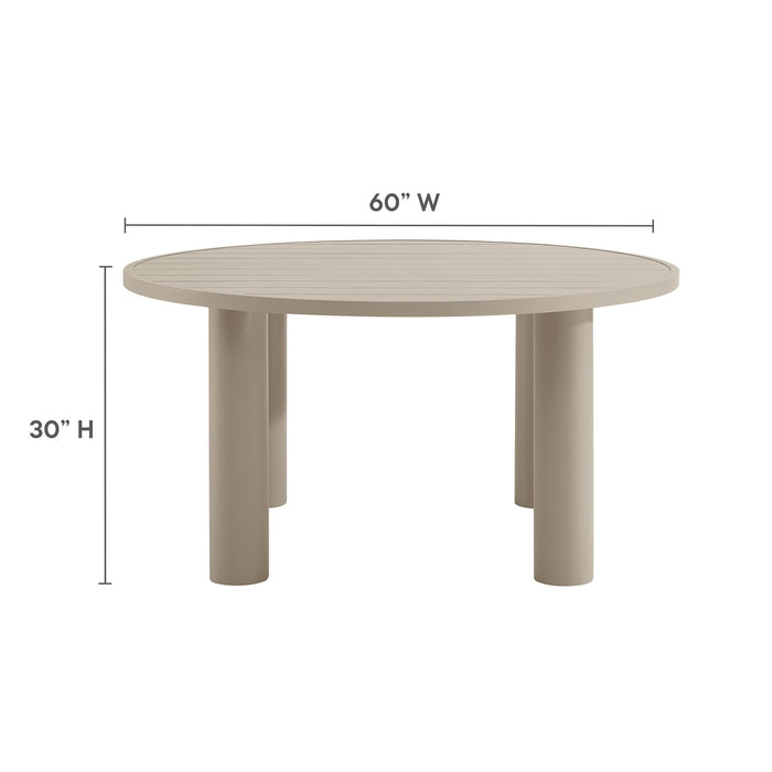 Nautica 5-Piece Round Outdoor Patio Aluminum Dining Table and Chairs Set by Modway