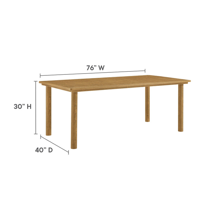 Parkland 7-Piece Rectangular Outdoor Patio Rattan and Aluminum Dining Table and Chairs Set by Modway