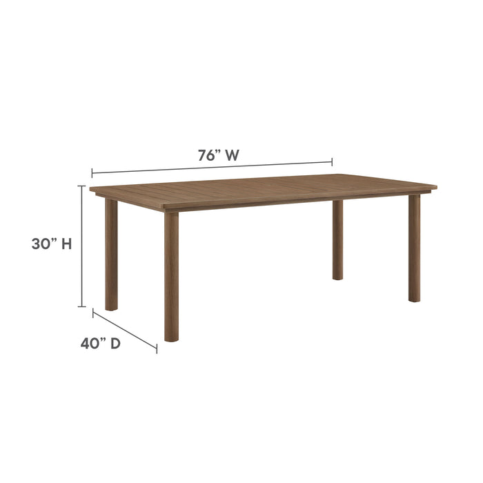 Parkland 7-Piece Rectangular Outdoor Patio Rattan and Aluminum Dining Table and Chairs Set by Modway