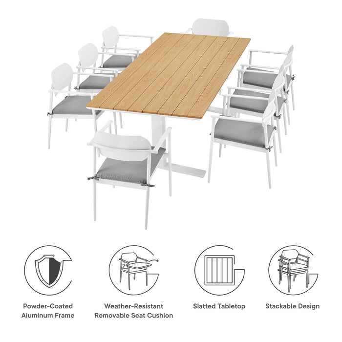 Aeris 9-Piece Outdoor Patio Aluminum Dining Set by Modway