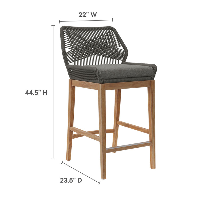 Wellspring 3-Piece Outdoor Patio Teak Wood Bar Set by Modway