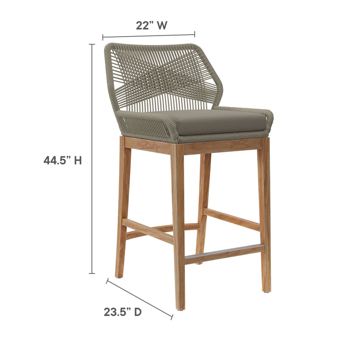 Wellspring 3-Piece Outdoor Patio Teak Wood Bar Set by Modway