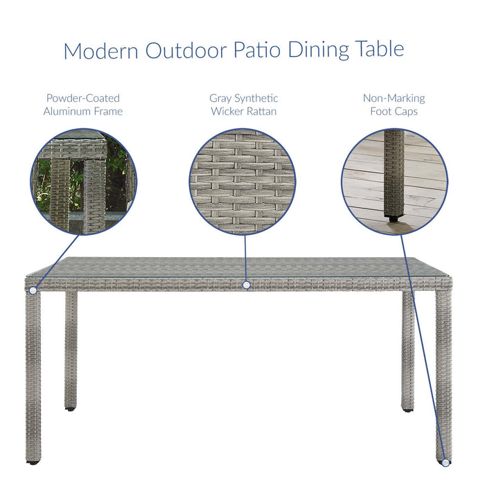 Aura 68" Outdoor Patio Wicker Rattan Dining Table by Modway