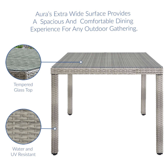 Aura 68" Outdoor Patio Wicker Rattan Dining Table by Modway