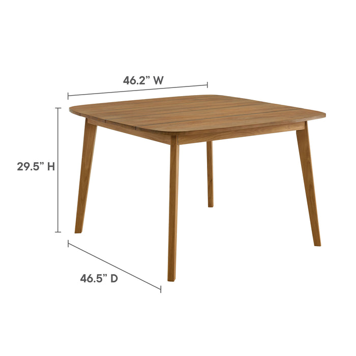 Vienna 46" Square Outdoor Patio Teak Wood Dining Table by Modway