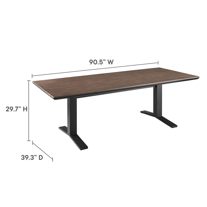 Gavelston 91" Outdoor Patio Aluminum Dining Table by Modway