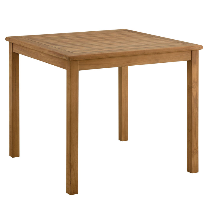 Vienna 34" Square Outdoor Patio Teak Wood Dining Table by Modway