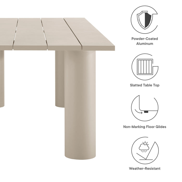 Nautica Outdoor Patio 87" Rectangular Aluminum Dining Table by Modway