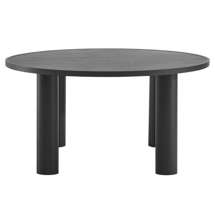 Nautica Outdoor Patio 60" Round Aluminum Dining Table by Modway