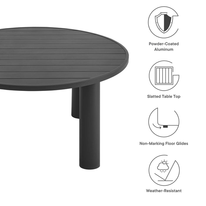 Nautica Outdoor Patio 60" Round Aluminum Dining Table by Modway