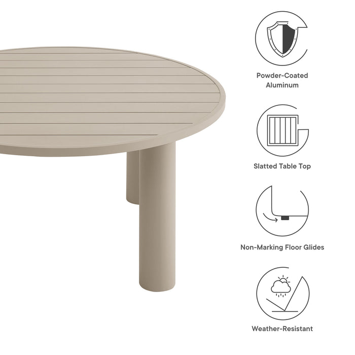 Nautica Outdoor Patio 60" Round Aluminum Dining Table by Modway