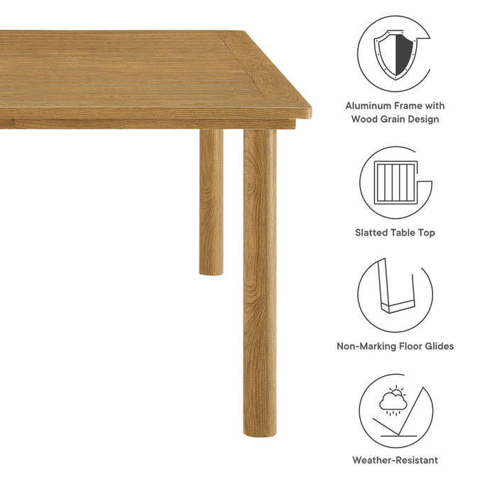 Parkland 76" Outdoor Patio Aluminum Dining Table by Modway