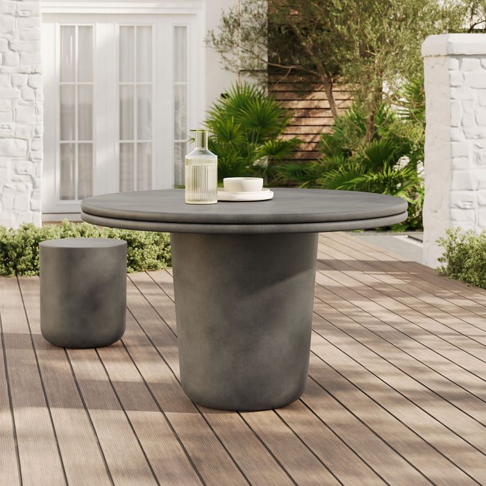 Brion 48" Indoor - Outdoor Patio Concrete Round Dining Table by Modway