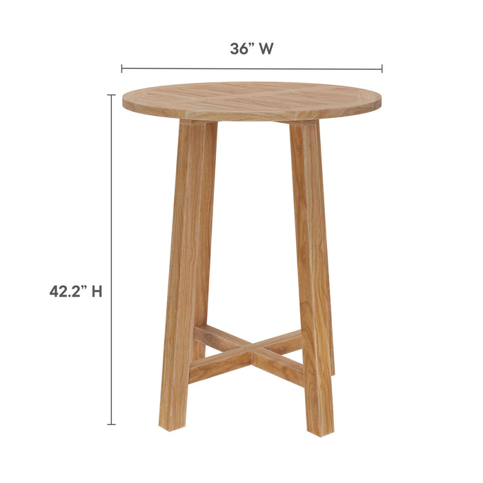 Wellspring 36" Outdoor Patio Teak Wood Bar Table by Modway