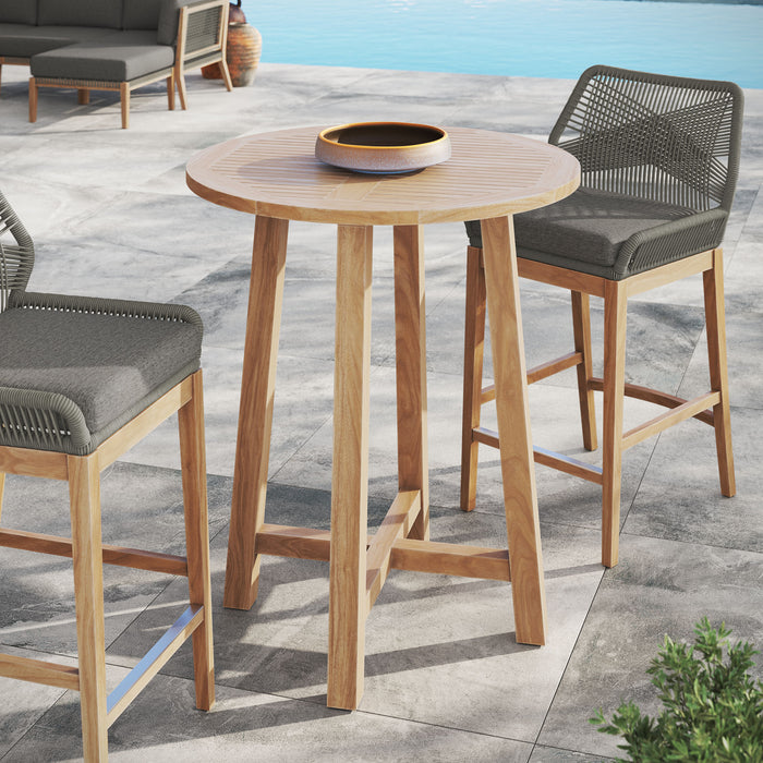 Wellspring 36" Outdoor Patio Teak Wood Bar Table by Modway