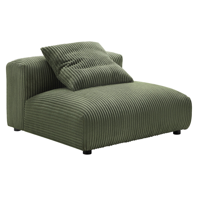 Solace Modular Corduroy Upholstered Armless Chair and Ottoman Set by Modway