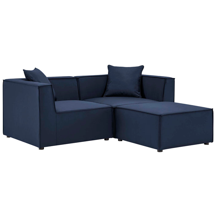 Saybrook Outdoor Patio Upholstered Loveseat and Ottoman Set by Modway