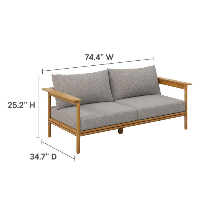 Wren 2-Piece Outdoor Patio Teak Wood Sofa and Ottoman Set by Modway