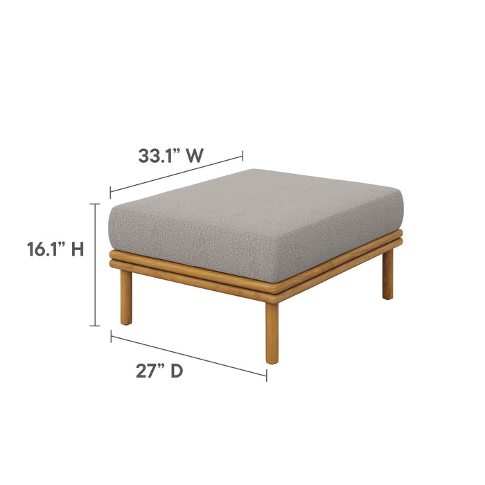 Wren 2-Piece Outdoor Patio Teak Wood Sofa and Ottoman Set by Modway