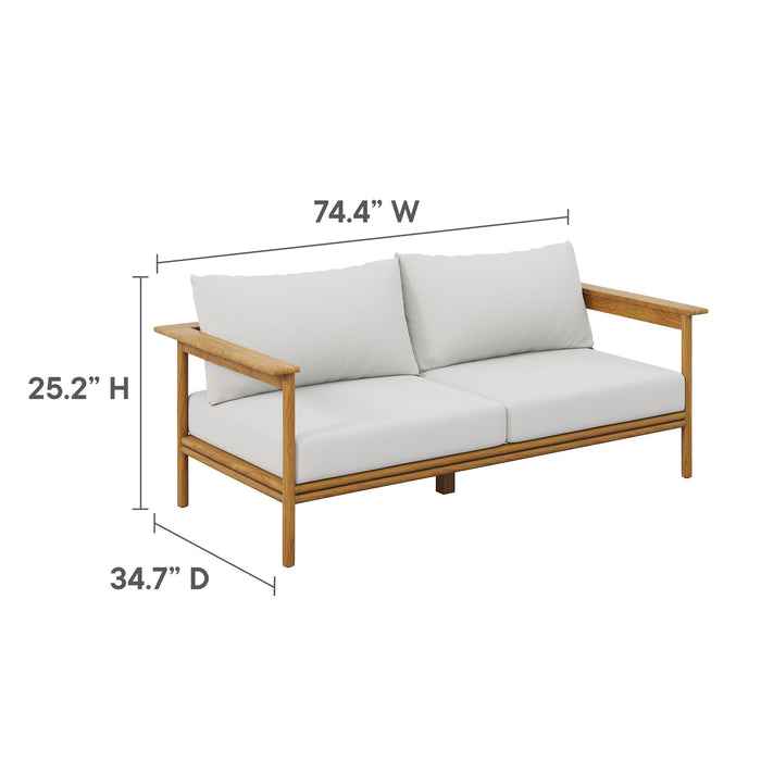 Wren 2-Piece Outdoor Patio Teak Wood Sofa and Ottoman Set by Modway