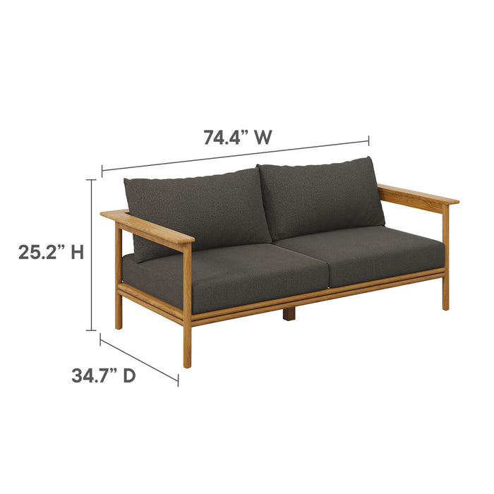 Wren 2-Piece Outdoor Patio Teak Wood Sofa and Ottoman Set by Modway