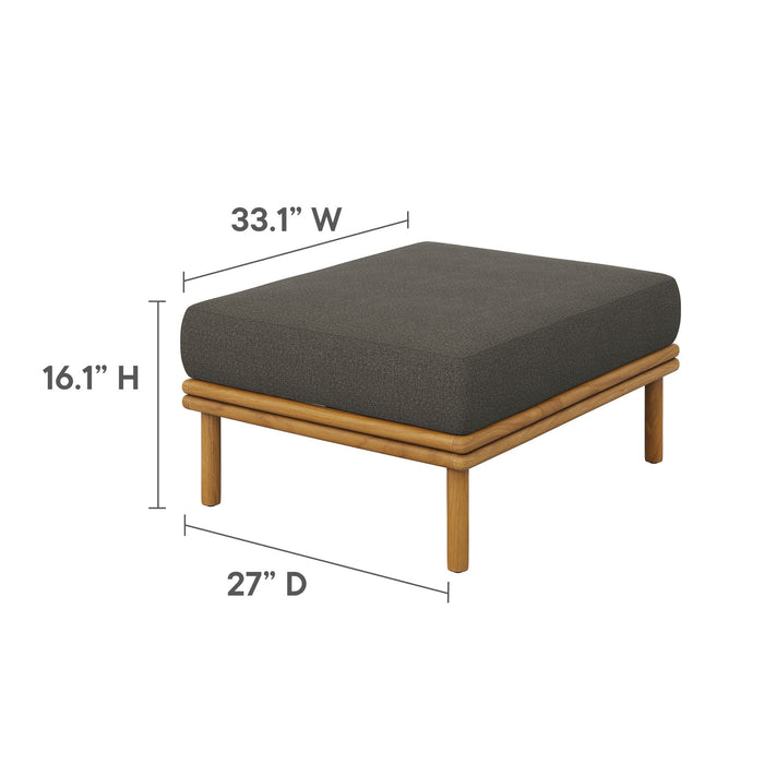 Wren 2-Piece Outdoor Patio Teak Wood Sofa and Ottoman Set by Modway