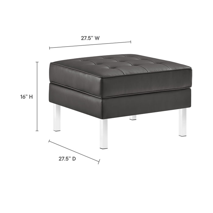 Loft Tufted Vegan Leather Sofa and Ottoman Set by Modway