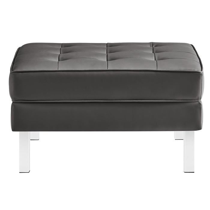 Loft Tufted Vegan Leather Sofa and Ottoman Set by Modway