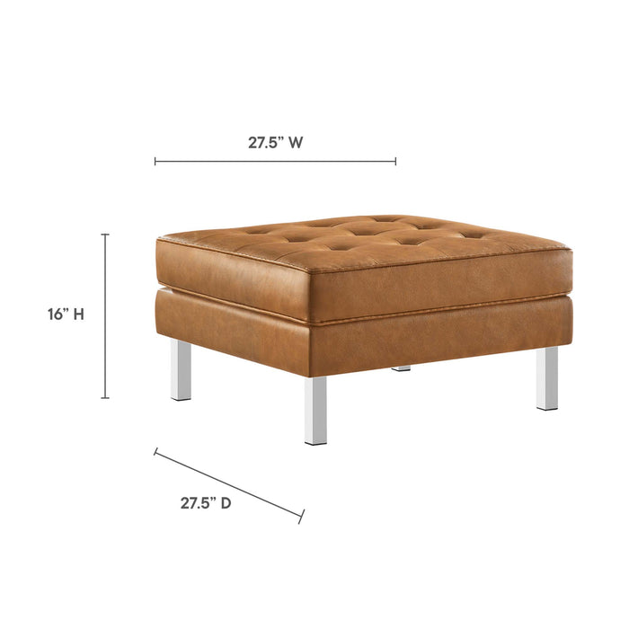 Loft Tufted Vegan Leather Sofa and Ottoman Set by Modway