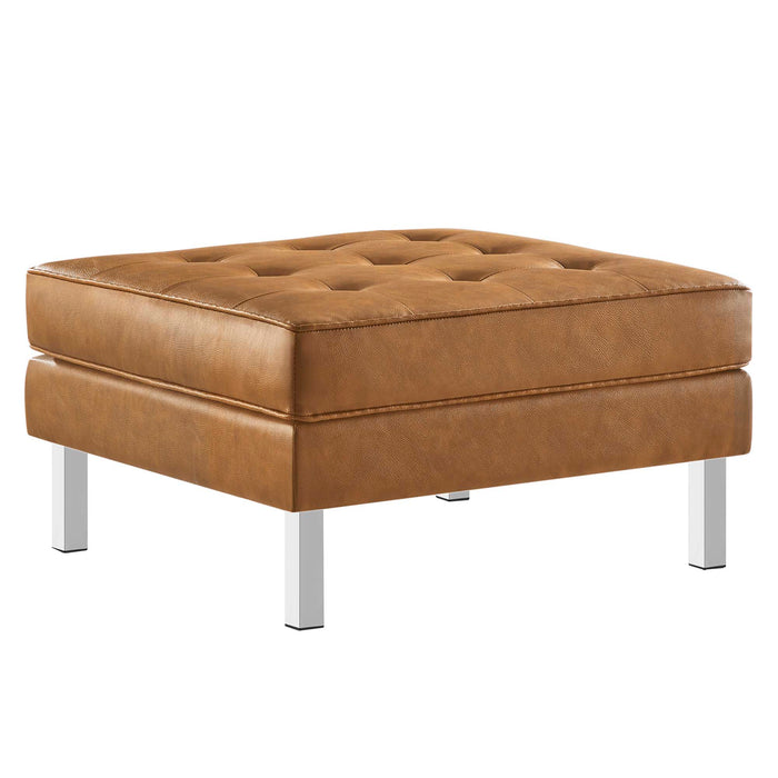 Loft Tufted Vegan Leather Sofa and Ottoman Set by Modway