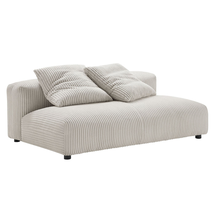 Solace Modular Corduroy Upholstered Armless Loveseat and Ottoman Set by Modway