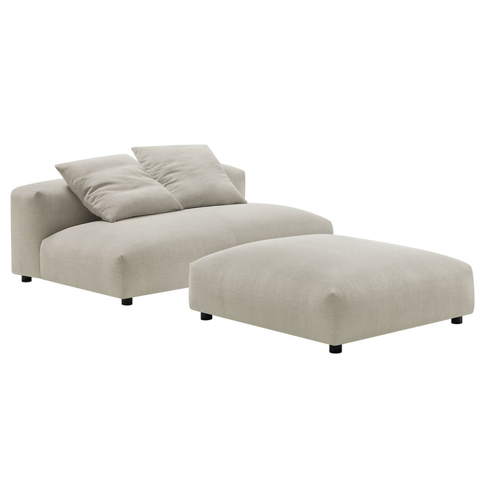 Solace Modular Upholstered Fabric Armless Loveseat and Ottoman Set by Modway