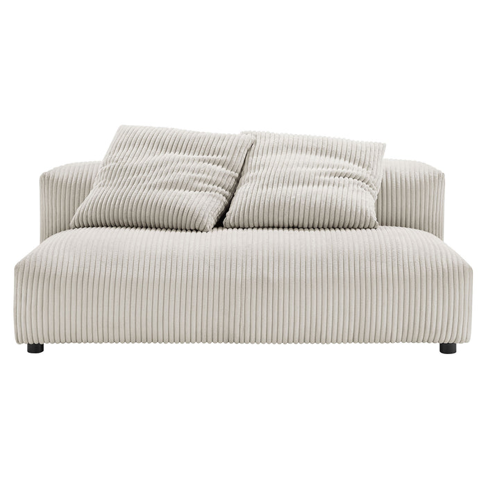 Solace Modular Corduroy Upholstered Armless Loveseat and Ottoman Set by Modway