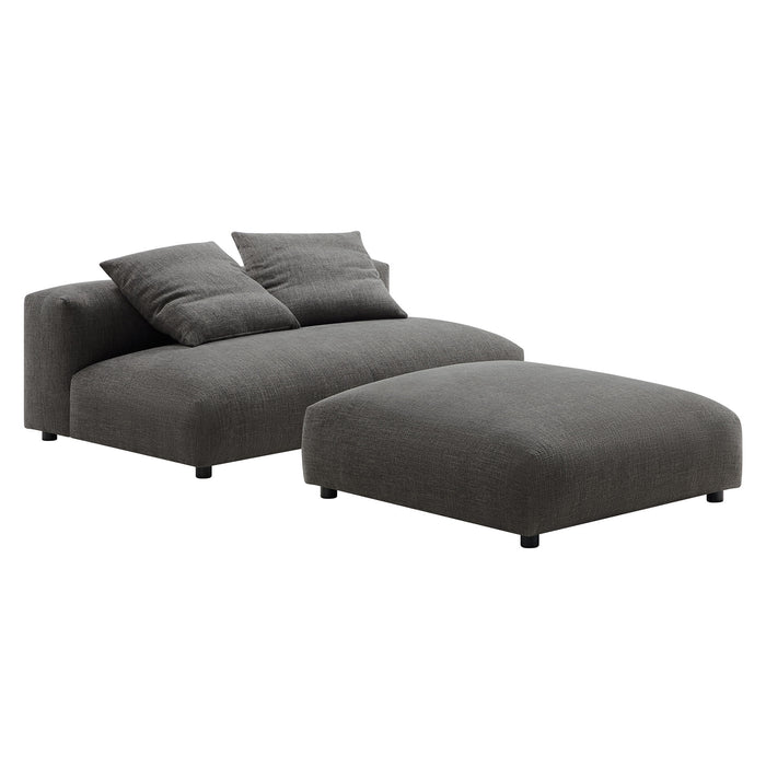 Solace Modular Upholstered Fabric Armless Loveseat and Ottoman Set by Modway