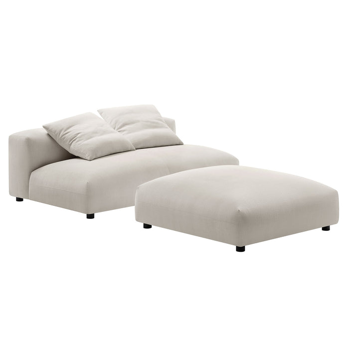 Solace Modular Upholstered Fabric Armless Loveseat and Ottoman Set by Modway