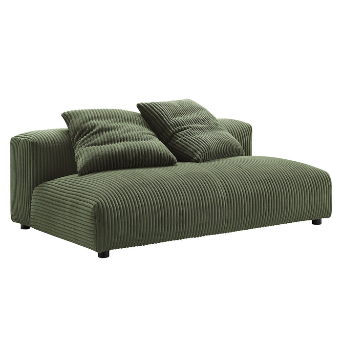 Solace Modular Corduroy Upholstered Armless Loveseat and Ottoman Set by Modway