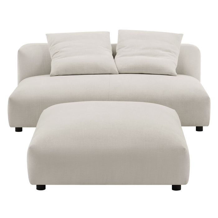 Solace Modular Upholstered Fabric Armless Loveseat and Ottoman Set by Modway