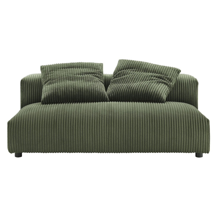 Solace Modular Corduroy Upholstered Armless Loveseat and Ottoman Set by Modway