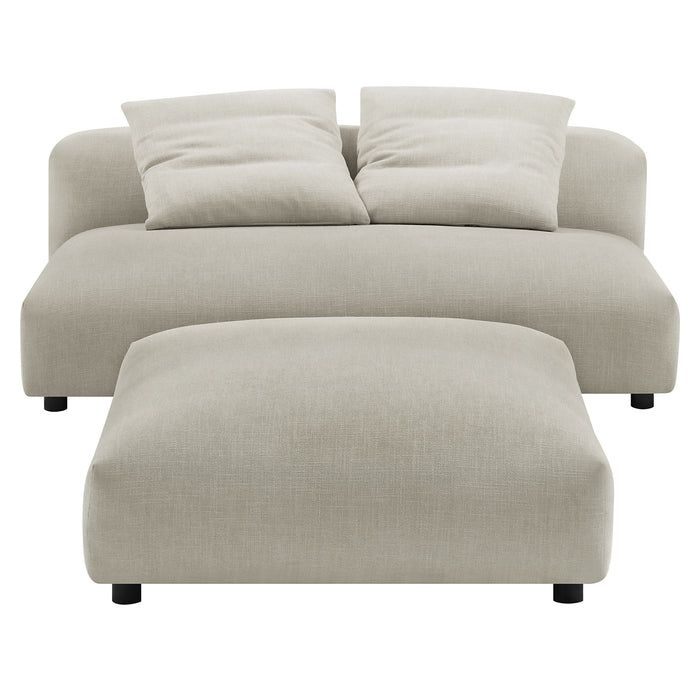 Solace Modular Upholstered Fabric Armless Loveseat and Ottoman Set by Modway