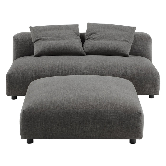 Solace Modular Upholstered Fabric Armless Loveseat and Ottoman Set by Modway