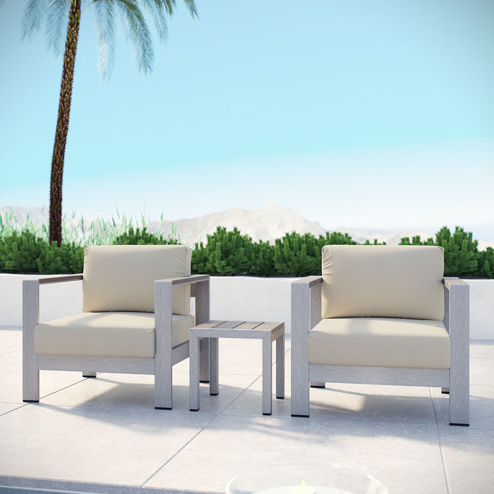 Shore 3 Piece Outdoor Patio Aluminum Set by Modway