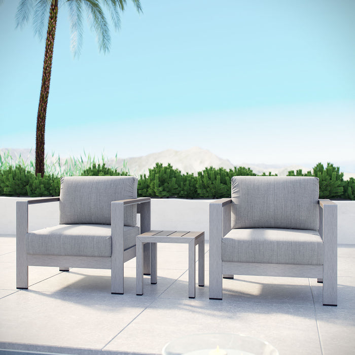 Shore 3 Piece Outdoor Patio Aluminum Set by Modway