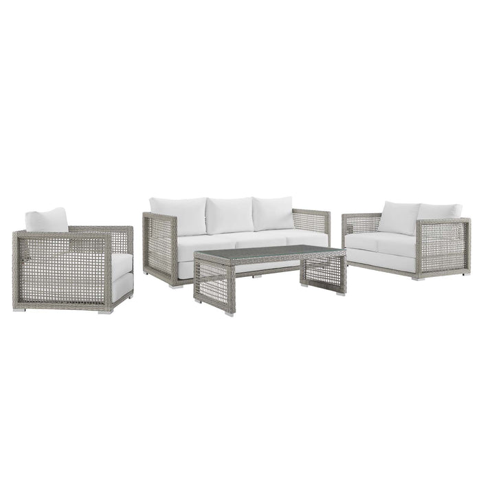 Aura 4 Piece Outdoor Patio Wicker Rattan Set by Modway