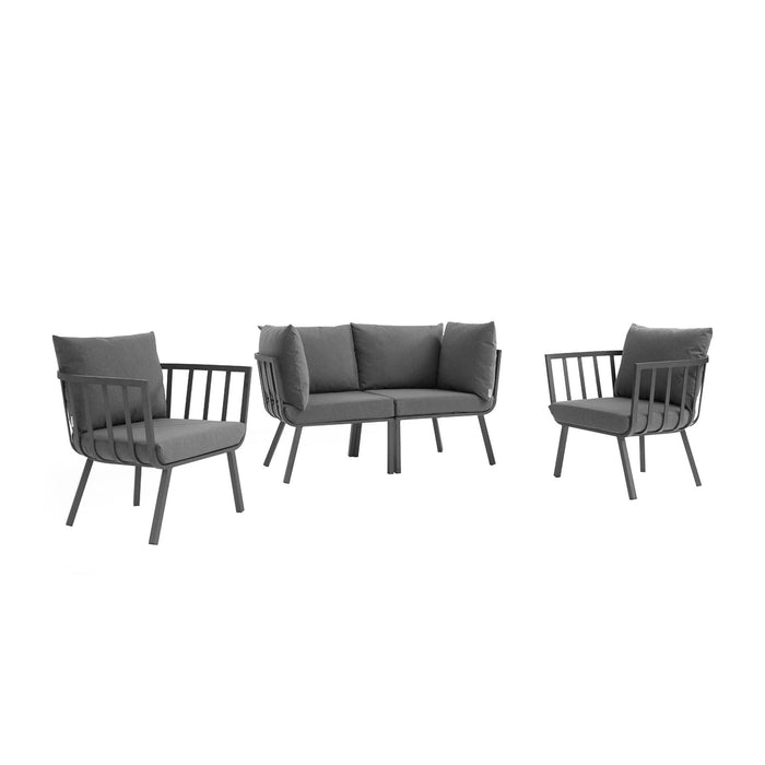 Riverside 4 Piece Outdoor Patio Aluminum Set by Modway