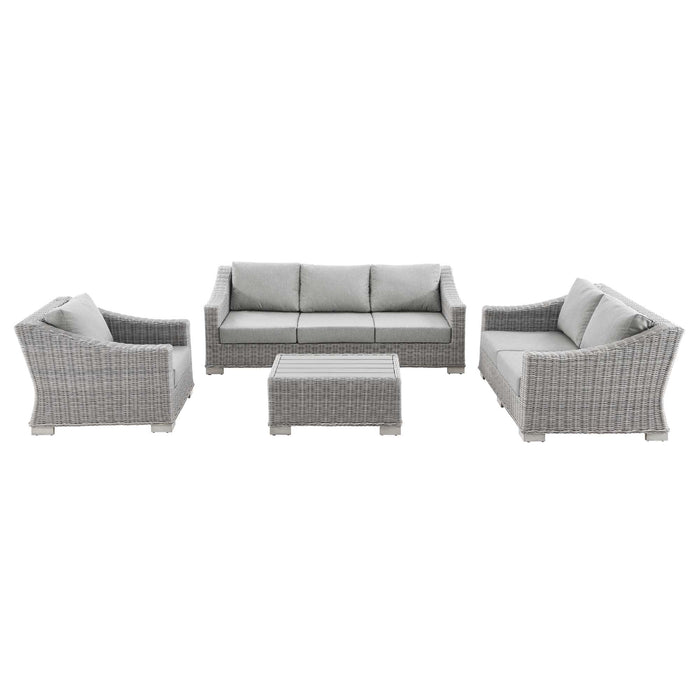 Conway 4-Piece Outdoor Patio Wicker Rattan Furniture Set by Modway