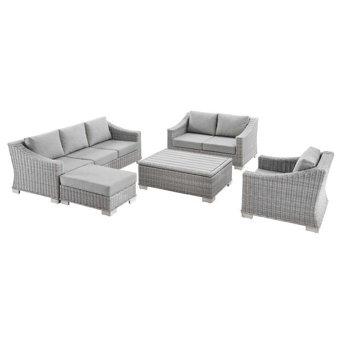 Conway 5-Piece Outdoor Patio Wicker Rattan Furniture Set by Modway