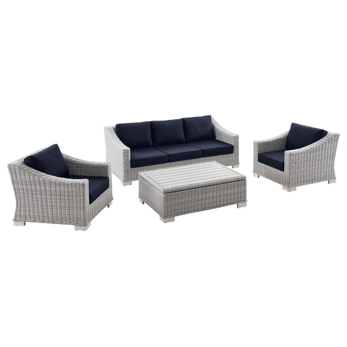 Conway 4-Piece Outdoor Patio Wicker Rattan Furniture Set by Modway