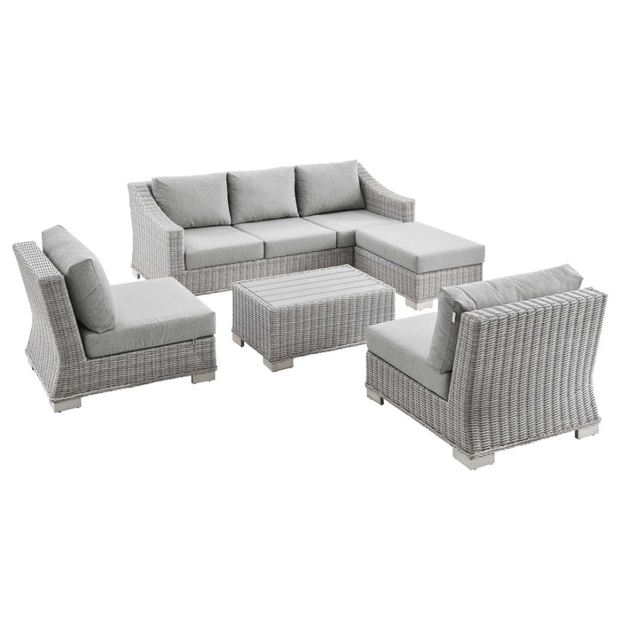 Conway 5-Piece Outdoor Patio Wicker Rattan Furniture Set by Modway